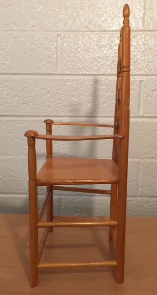 Vintage Ladder Back Style Wooden Doll Or Bear Chair For Size 15” Dolls Or Bigger 5