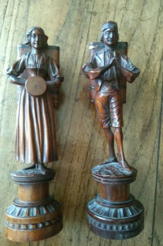 A 19th Century Italian Carved Treen Statues Of Grape Pickers