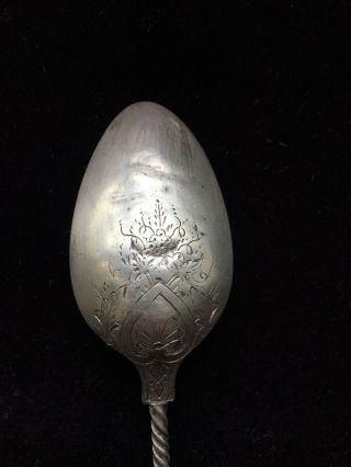 Albert Coles & Co.  Coin Silver Medallion Pattern 1863 Spoon (231047) 4