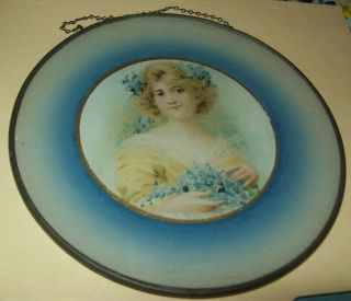 Antique Pretty Victorian Woman Wall Hanging Flue Cover