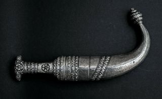 Fine Antique Saudi Arabian Silver Jambiya Dagger Islamic Arab