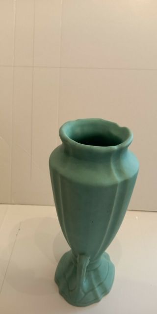 Antique Arts And Crafts Movement art deco Matte Green Pottery Vase 5