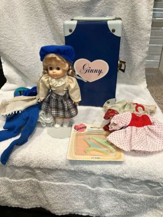 Vintage Ginny Doll With Case And Clothes