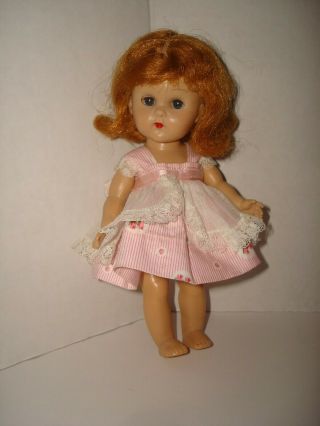 Vintage 50s Ginny Vogue Doll - Molded Lash Sleep Eyes Straight Leg Walker - Redhead