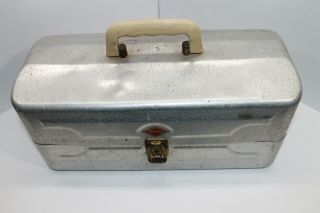 Vintage Aluminum " My Buddy " Tacklemaster Fishing Tackle Box 3 Tier