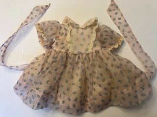 Vintage Pink & Blue Pinafore For Mid Size Doll In Overall No Tags