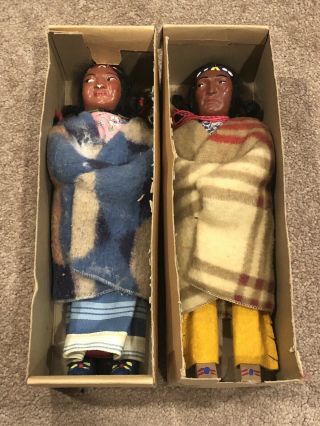 Skookum Vintage 11 " American Indian Doll - Comes With Minnetonka Box