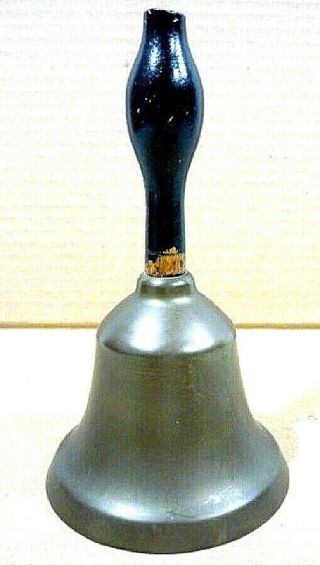 Antique Teacher School Bell Brass W/ Wood Handle.  Loud Bell Dinner Bell Servant