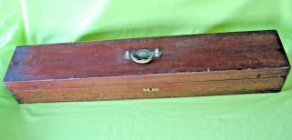 Large Antique Victorian Mahogany Box With Brass Fittings Gun / Instrument Etc