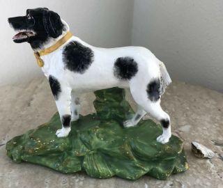 Antique 19th Century Staffordshire Hunting Dog Pottery Figurine Damage & Repair