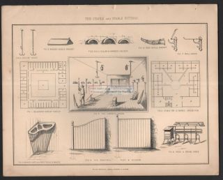 The Horse Stable And Stable Fittings Antique C1890 Print