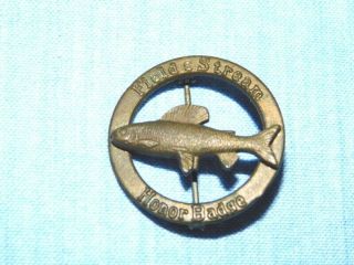 Vintage Field & Stream Honor Badge Pin Medal For An Artic Grayling