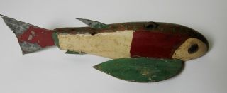 Vintage Minnesota Folk Art Wood Fish Spearing Decoy