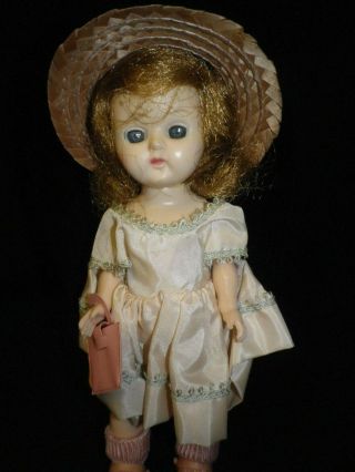 7 1/2 " Vintage Hard Plastic Ginger Walking Doll