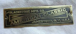 Blackstone Mfg Co American Classic Brass Id Tag Jamestown Ny Washing Machine ?