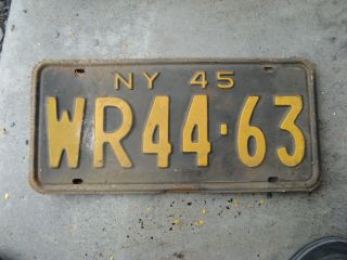 1945 45 York Ny License Plate Tag Rustic Antique Wr - 44 - 63