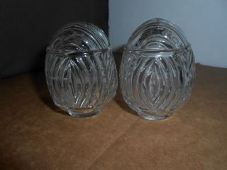 2 Vtg/antique Usa Art Deco Clear Glass Bird Cage Feeder/seed/water Cups/bowls