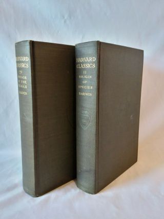 Charles Darwin Origin Of Species & Voyage Beagle Antique 1909 Harvard Classics
