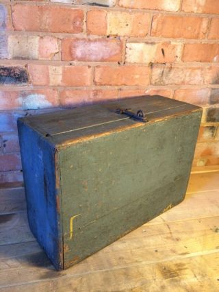 Vintage Carpenters Wooden Toolbox Box With Drawer