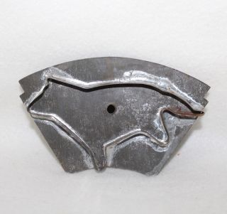 Primitive Antique " Wolf” Flat Back Tin Cookie Cutter With Handle
