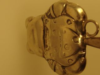 3425 STERLING SILVER VERY SWEED BABY RATTLE ADORABLE TEDY BEAR 1940 SPAIN 8