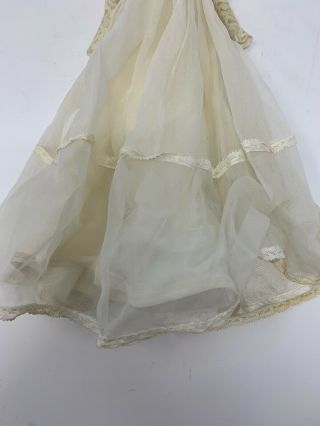 Vintage 1960 ' s Mattel Barbie Wedding Gown Lace Top Sheer Lined Skirt 4