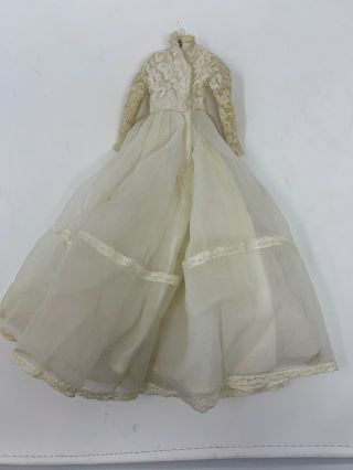 Vintage 1960 ' s Mattel Barbie Wedding Gown Lace Top Sheer Lined Skirt 5