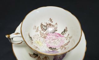 ANTIQUE PARAGON TEA CUP AND SAUCER DOUBLE WARRANT CHRYSANTHEMUM FLOWERS 4