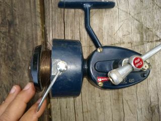 Vintage Garcia Mitchell 410 (blue) Hi - Speed Open Face Spin Cast Fishing Reel