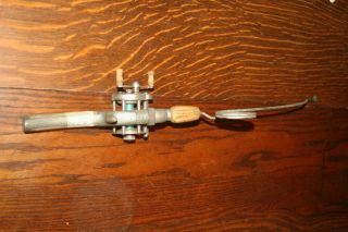 Antique Vintage Stub Caster Ice Fishing Rod Pole w/ Pfleuger Skillcast Reel 5