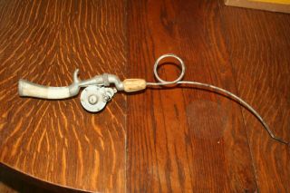 Antique Vintage Stub Caster Ice Fishing Rod Pole w/ Pfleuger Skillcast Reel 6