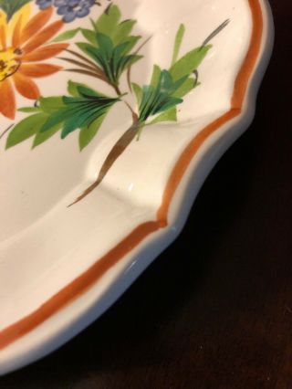 Antique Nove Hand Painted Floral Italy Italian Country Pottery Plate 8 