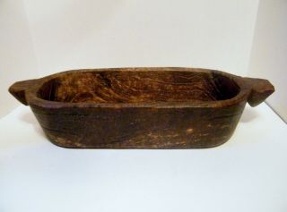 Antique Primitive Wooden Trencher Dough Bowl.