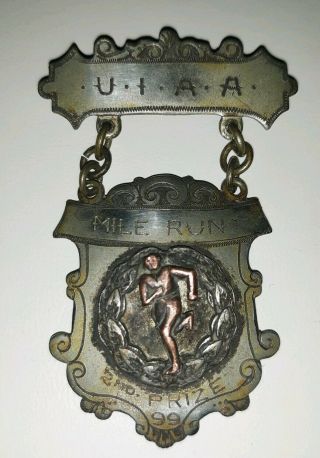 Antique Uiaa Mile Run N.  Marriot Boston Marathon 2 Prize Pin 1899?