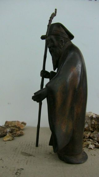 EARLY Antique Chinese Bronze Scholar Figure 4