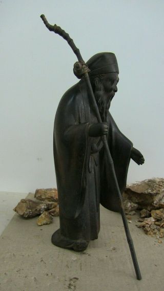 EARLY Antique Chinese Bronze Scholar Figure 6