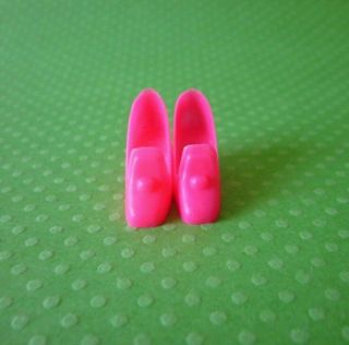 Vintage Barbie Pink Pilgrim Shoes Chunky Heels 1969 Sears Twinkle Town Gift Set