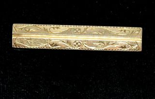 Antique Victorian Gold Tone Large Bar Pin Brooch To Hang Locket Or Watch