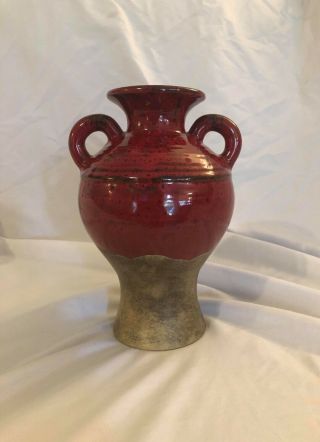 Southern Living At Home Pottery Tuscani Vase Rustic Red Browm Black Stoneware