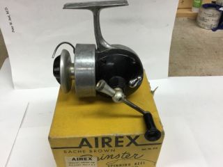 Antique Airex Half Bail Spinster Spinning Reel.  Made In Usa