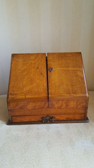 Antique Oak Desktop Stationery Cabinet,  Writing Box