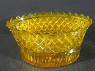 Antique Abp American Brilliant Period Amber Cut Glass Centerpiece Bowl