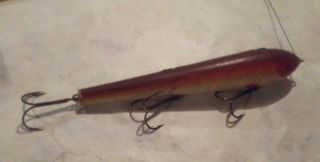8.  5 " Vintage Weighted Wood Fish Lure Decoy Eddie Bait Muskie Musky Wood Antique