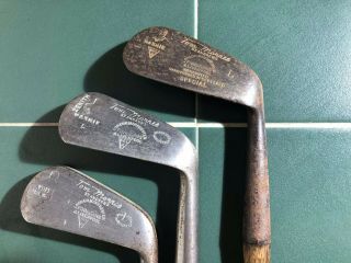 Antique Hickory Tom Morris Irons Made By Brodie And Son X3 Lovely Play Clubs