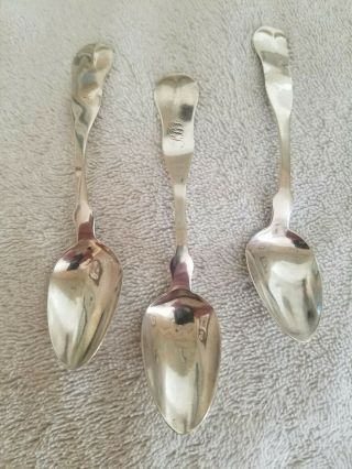 3 N.  Harding & Co.  Monogrammed Coin Silver Spoons.  C.  1830