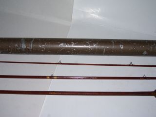 Vintage Antique 1938 GOODWIN GRANGER 8 ft Bamboo Fly Rod w/ Tube 8
