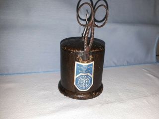 Antique British Box String Dispenser With Scissors