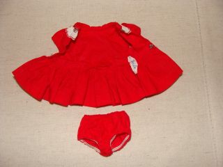 VINTAGE TINY TERRI LEE DOLL TAGGED RED DRESS & MATCHING PANTIES/10 