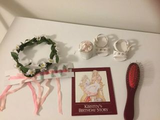 American Girl Wreath,  Shoes,  Hair Brush & Purse For 18” Kirsten Doll