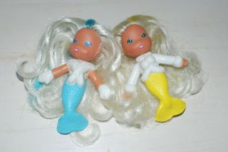 Vintage 1983 Kenner Sea Wees " Frosty " & " Shelly " 4 " Mermaid Dolls